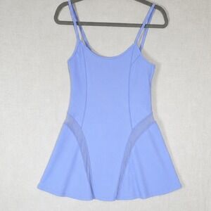 PAC 1980 Exercise Dress Women M‎ Lavender Good Mesh Detail Romper Liner